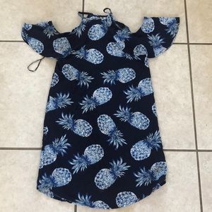 A blue pineapple dress